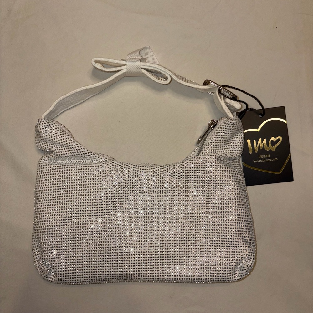 White Rhinestone Shoulder Bag